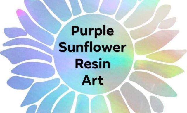 Purple Sunflower Resin Art